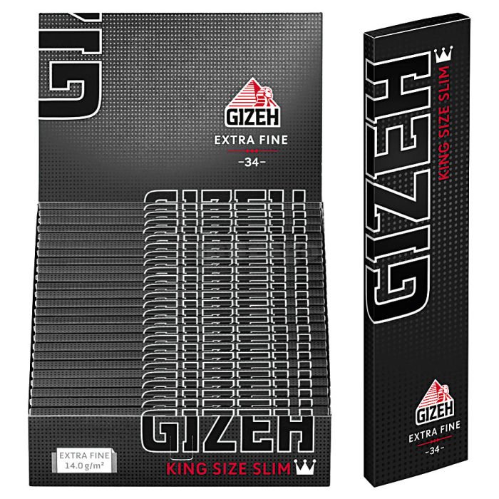 Gizeh - BLACK - King Size Slim Blättchen + Tips - Magnetverschluss