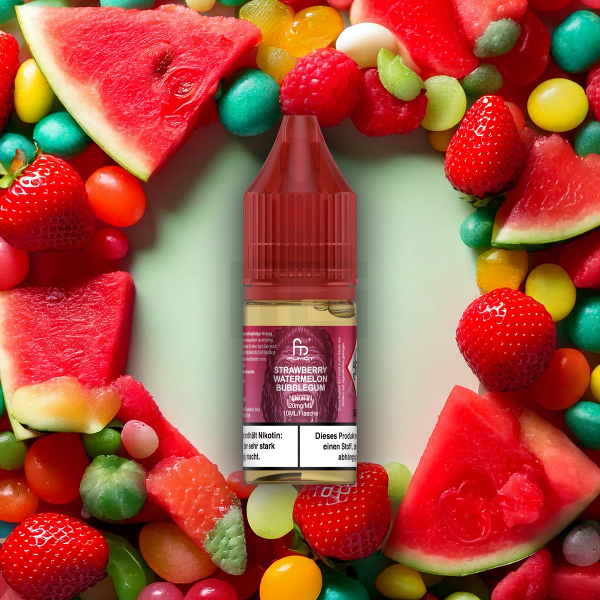 RandM - Tornado - Nikotinsalz-Liquid - 10ml - Strawberry Watermelon Bubblegum | Nikotinsalz-Stärke : 20mg