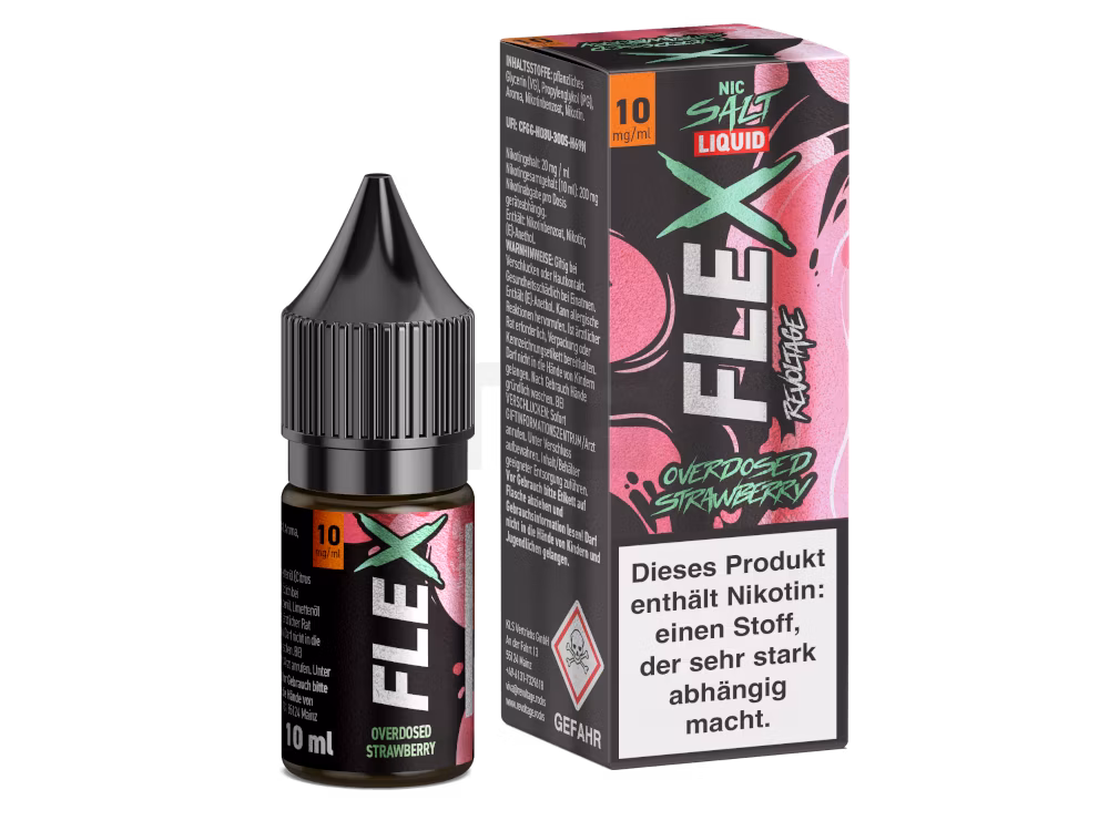 Revoltage - FLEX - Strawberry - Overdosed - Nikotinsalz Liquid - 10ml - 10mg
