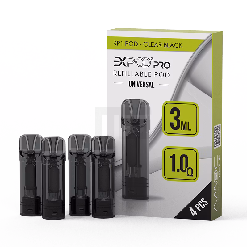Expod Pro - RP1 Leerpod - 1.0 Ohm - Clear Black - 4 Stück