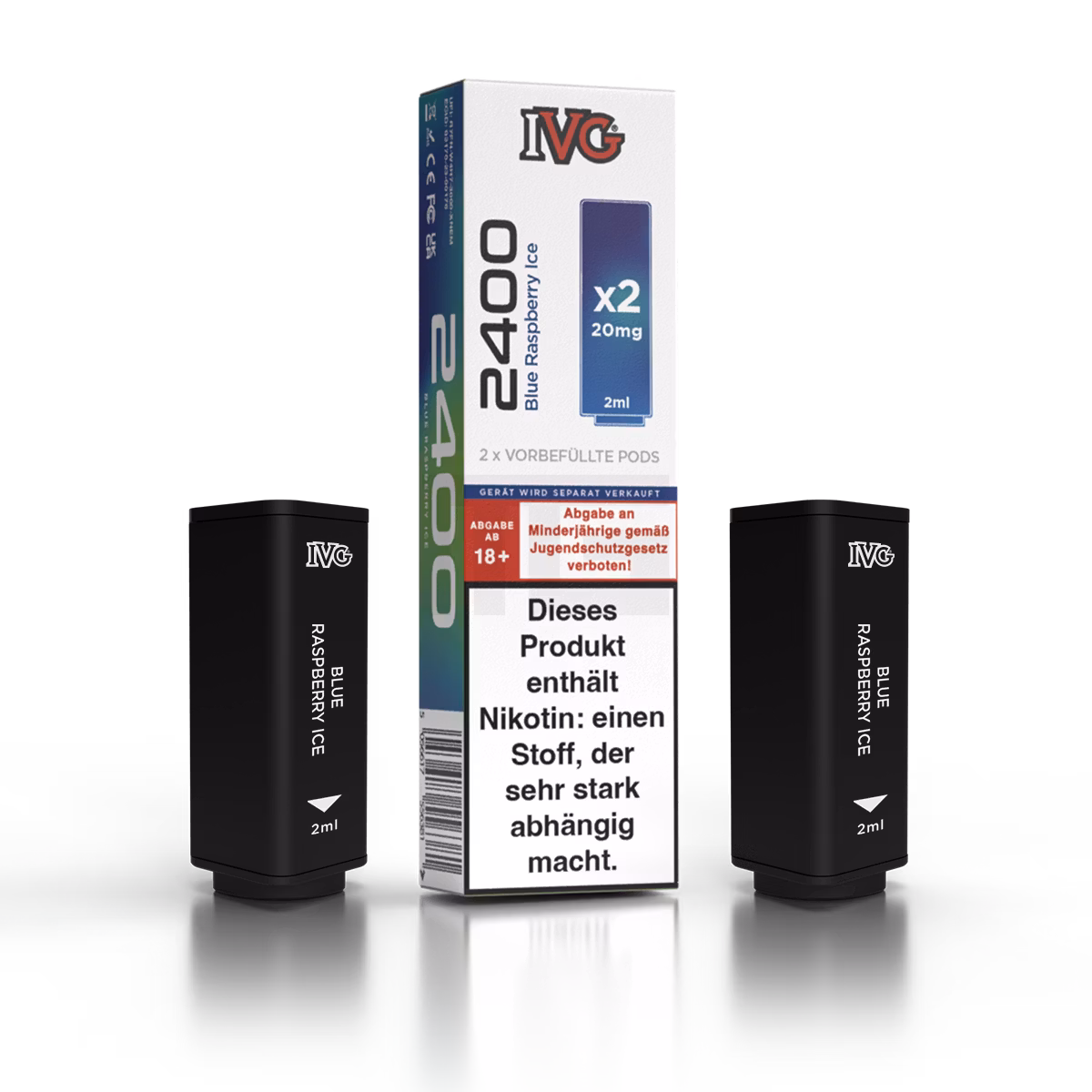 IVG - 2400 - Prefilled Pod - 2ml - 2er Pack - Blue Raspberry Ice IVG - 2400 - Prefilled Pod - 2ml - 2er Pack - Blue Raspberry Ice
