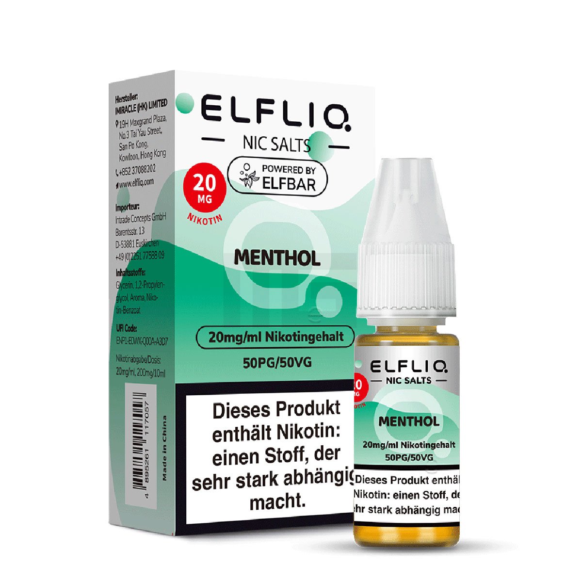 Elfbar - ElfLiq - 10ml - Menthol | Nikotinsalz-Stärke : 20mg