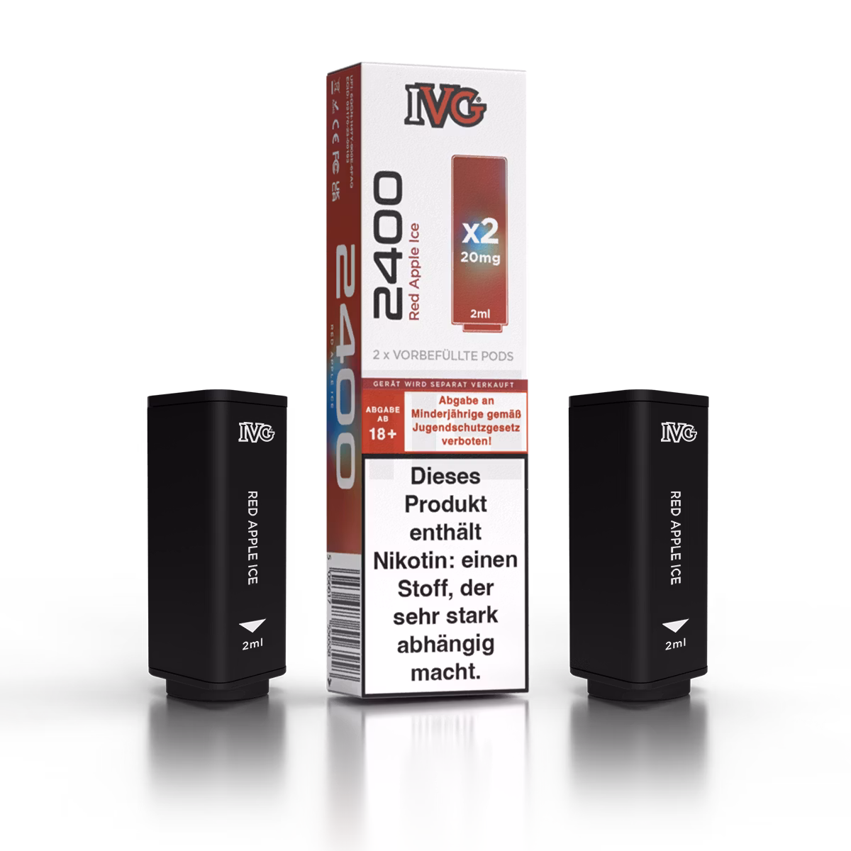 IVG - 2400 - Prefilled Pod - 2ml - 2er Pack - Red Apple Ice IVG - 2400 - Prefilled Pod - 2ml - 2er Pack - Red Apple Ice
