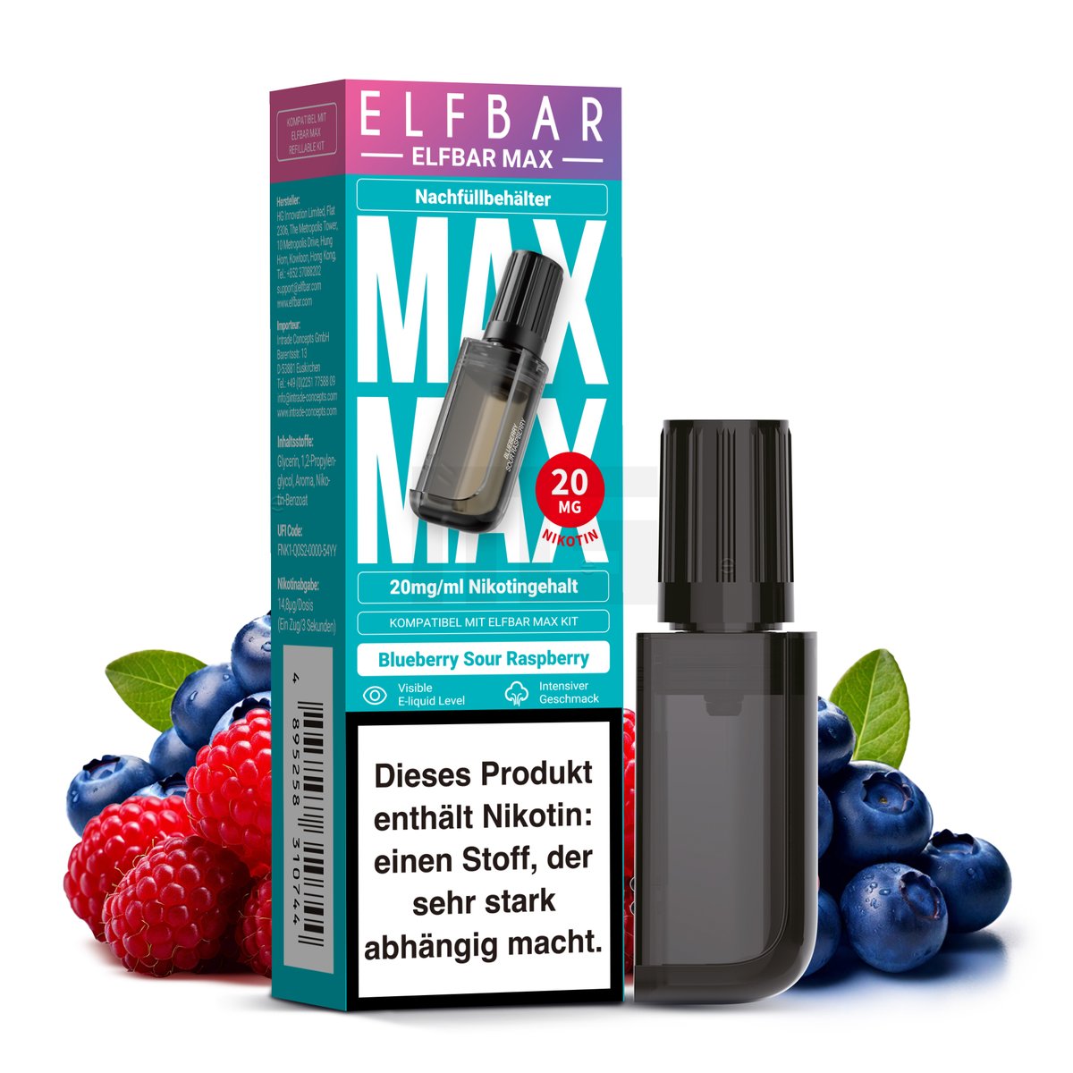 ELFBAR - MAX - Nachfülltank - CP - Blueberry Sour Raspberry