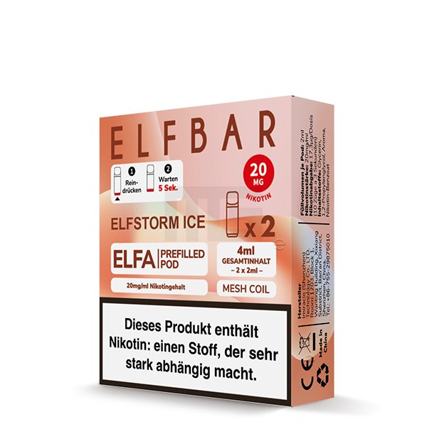 Elfbar - ELFA - Prefilled Pod - 2ml - 2er Pack - Elfstorm