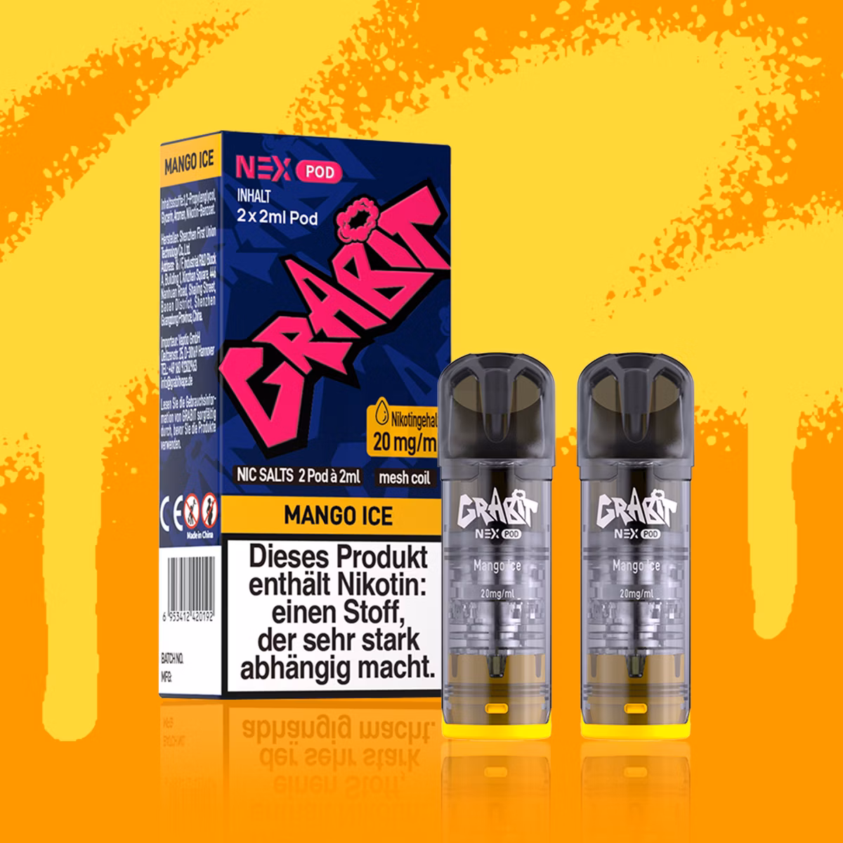 GRABIT - Nex - Prefilled Pod - 2ml - 2er Pack - Mango Ice