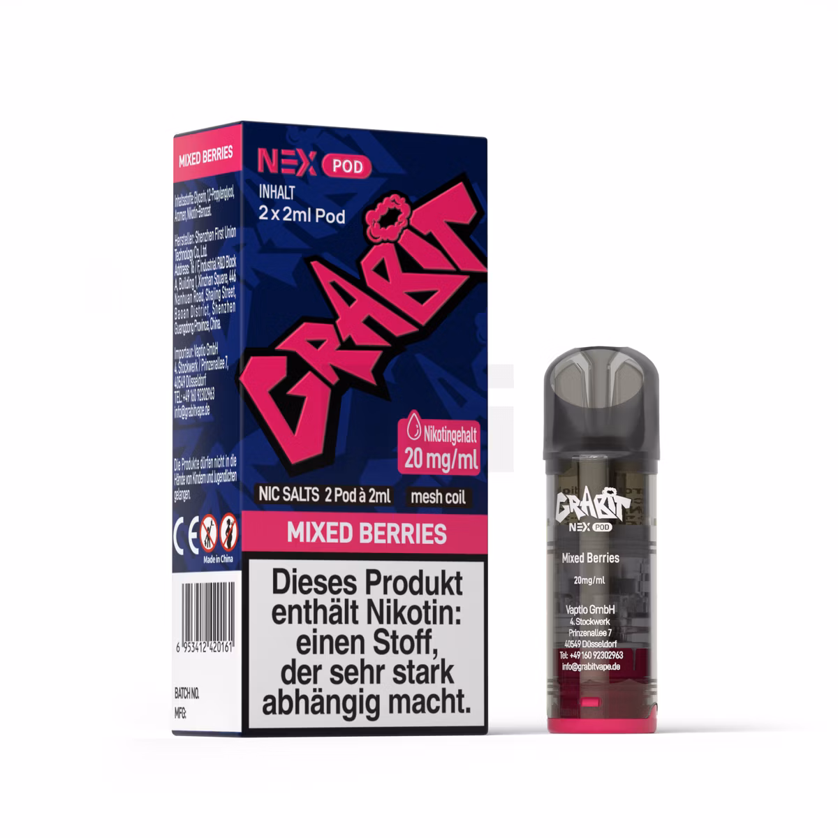 GRABIT - Nex - Prefilled Pod - 2ml - 2er Pack - Mixed Berries