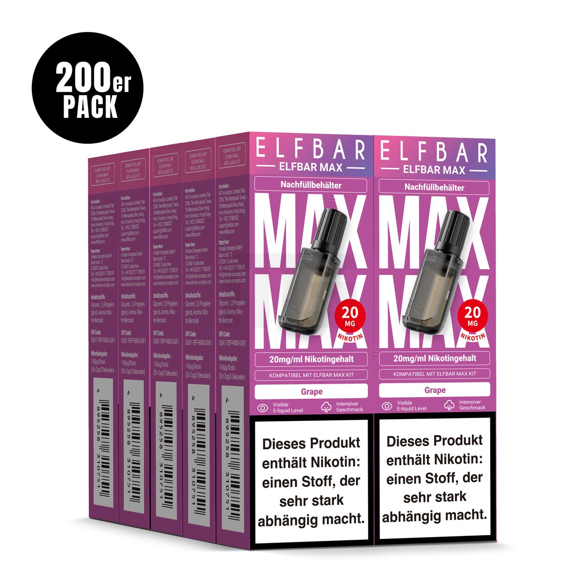 ELFBAR - MAX - Nachfülltank - CP - Grape