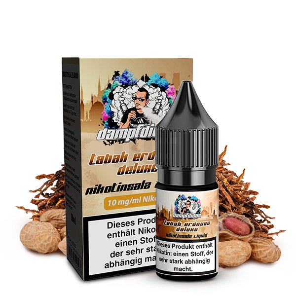 Dampfdidas - Tabak Erdnuss Deluxe - Nikotinsalz Liquid - 10ml - 10mg  Dampfdidas - Tabak Erdnuss Deluxe - Nikotinsalz Liquid - 10ml - 10mg