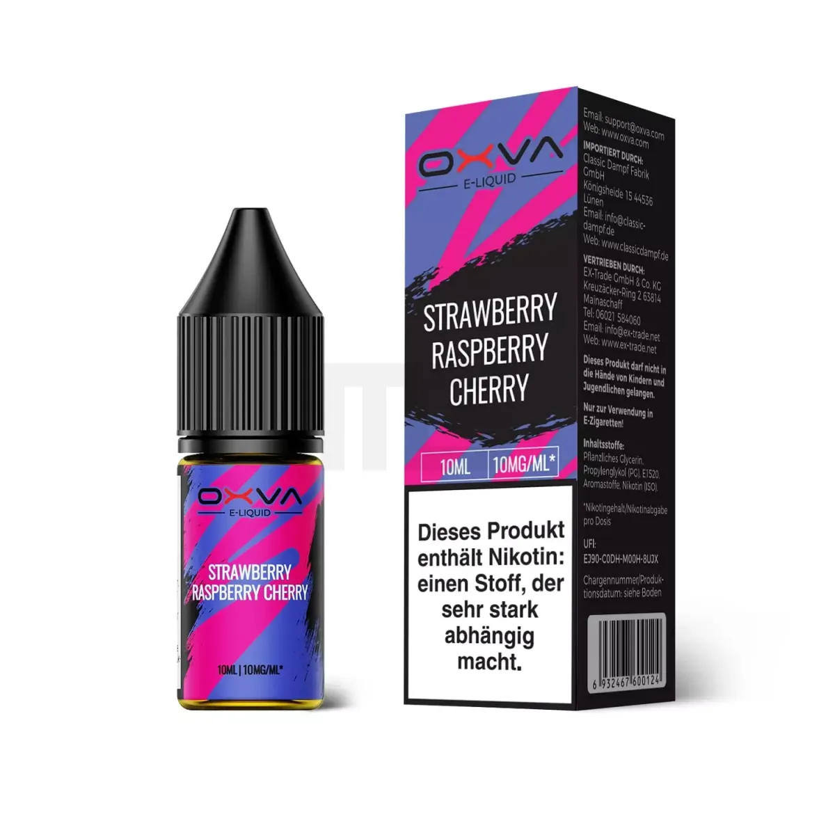 OXVA - Nikotinsalz Liquid - 10ml - Strawberry Raspberry Cherry - 10mg