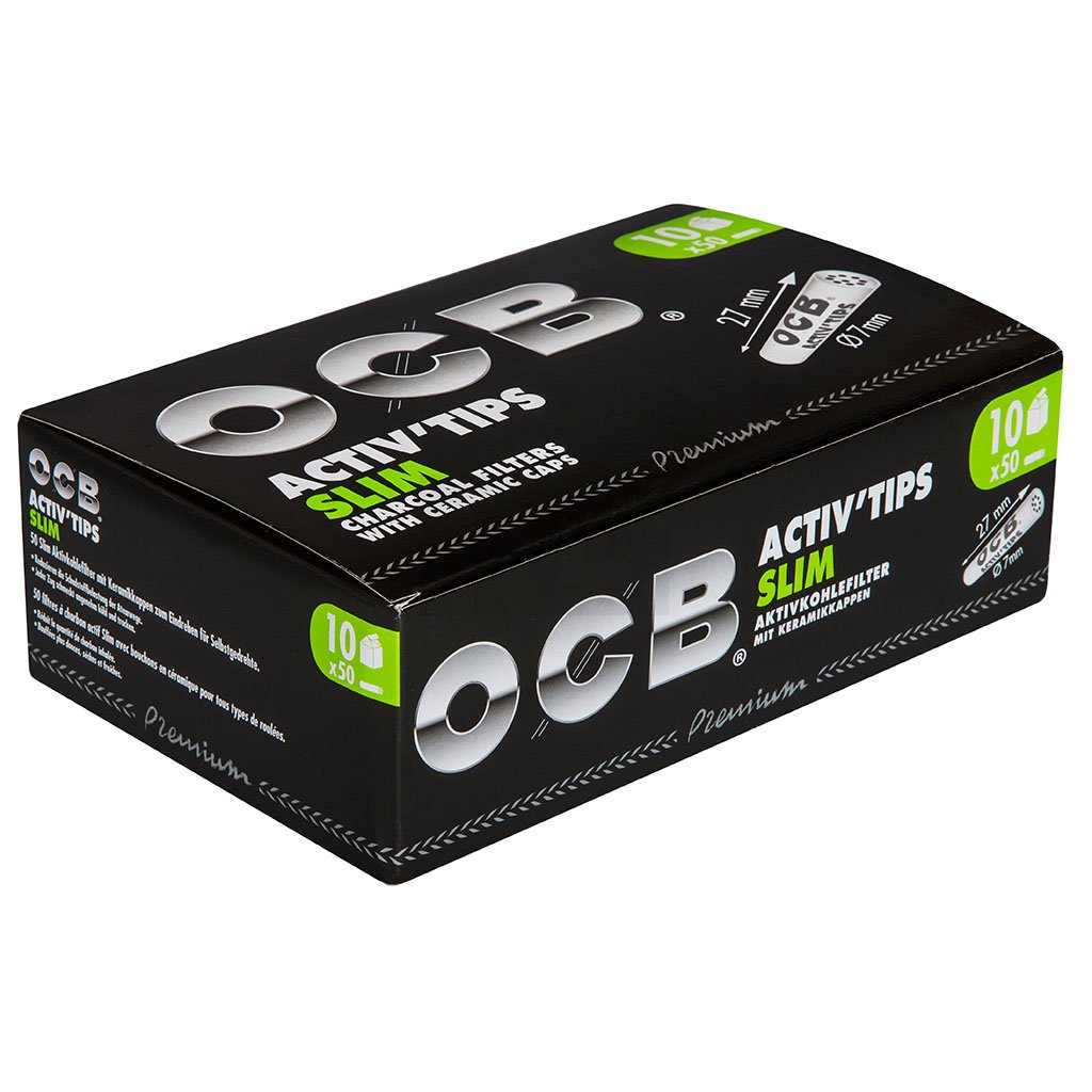 OCB - Aktivkohlefilter - Activ Tips Slim - Ø 7 mm - 50 Stück