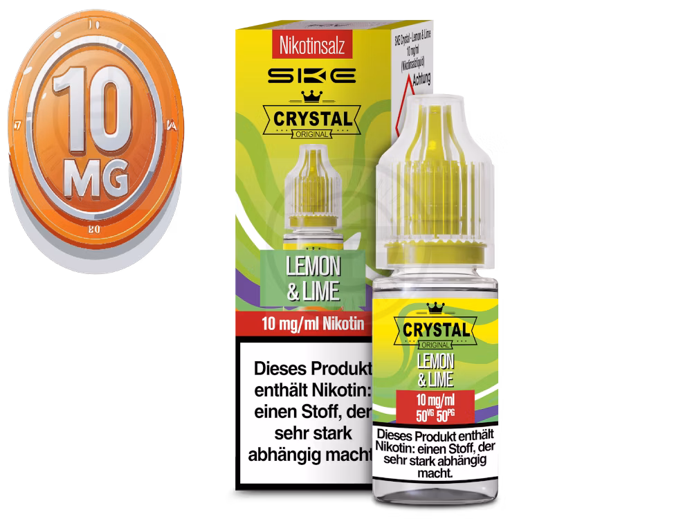 SKE - Crystal Liquid - Lemon & Lime - Nikotinsalz Liquid - 10ml - 10mg