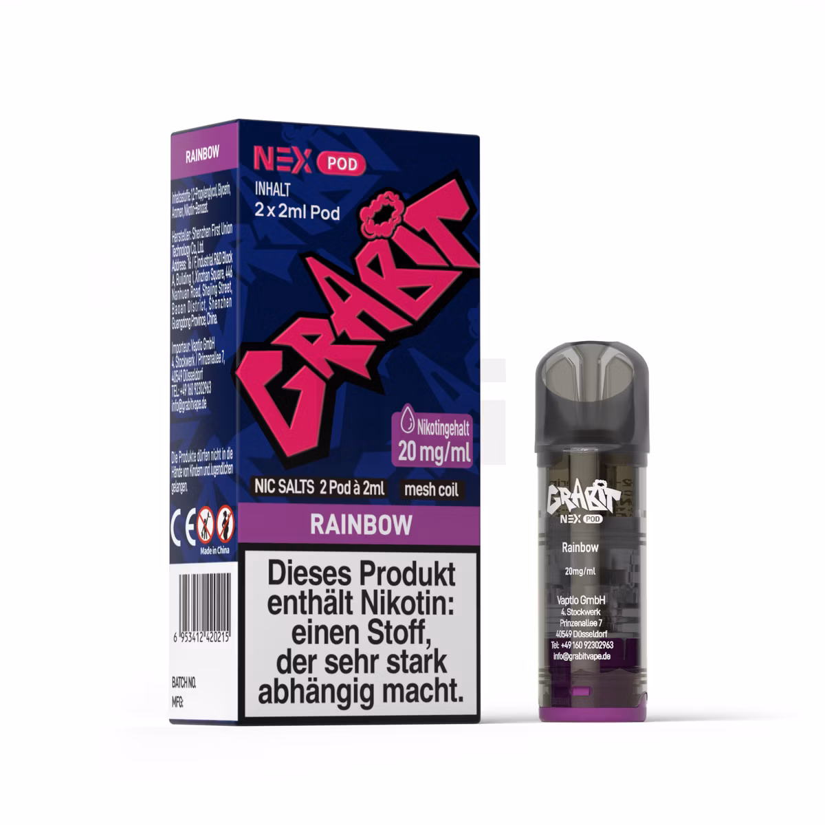 GRABIT - Nex - Prefilled Pod - 2ml - 2er Pack - Rainbow