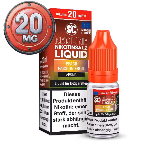 SC - Red Line - Peach Passion Fruit - Nikotinsalz Liquid - 10ml - 20mg