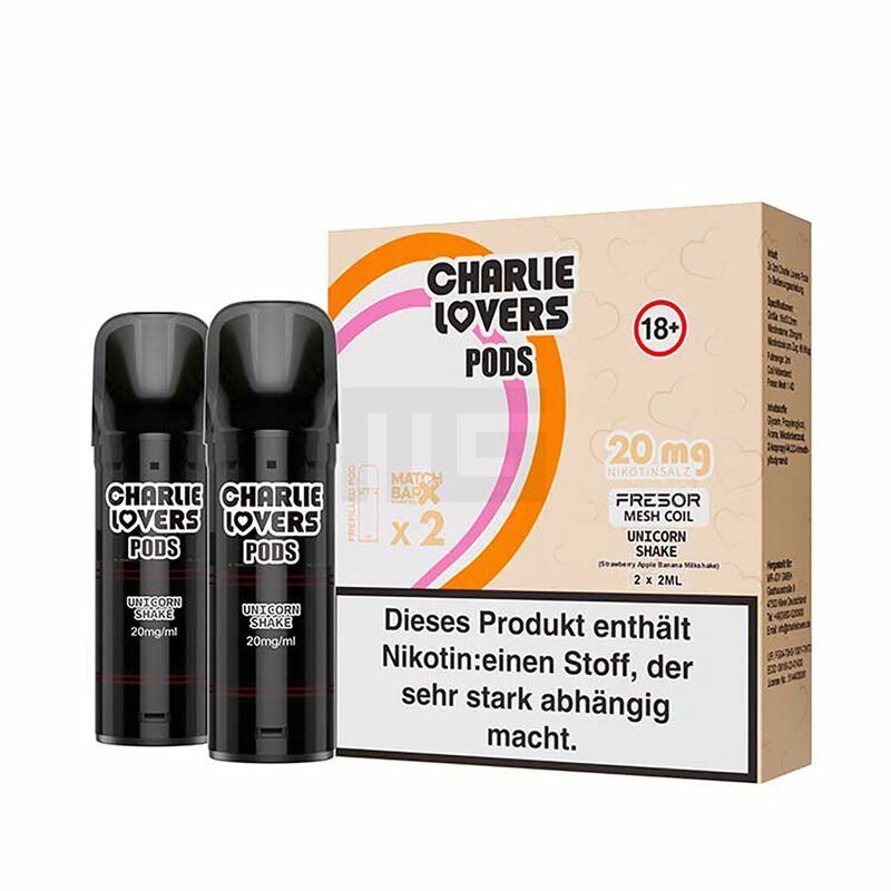 Charlie Lovers - Prefilled Pods - 2ml - 2er Pack - Unicorn Shake 20mg Charlie Lovers - Prefilled Pods - 2ml - 2er Pack - Unicorn Shake 20mg
