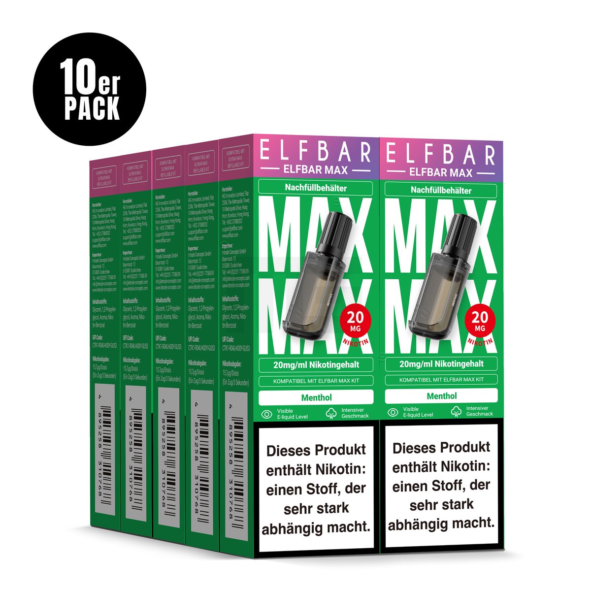 ELFBAR - MAX - Nachfülltank - CP - Menthol