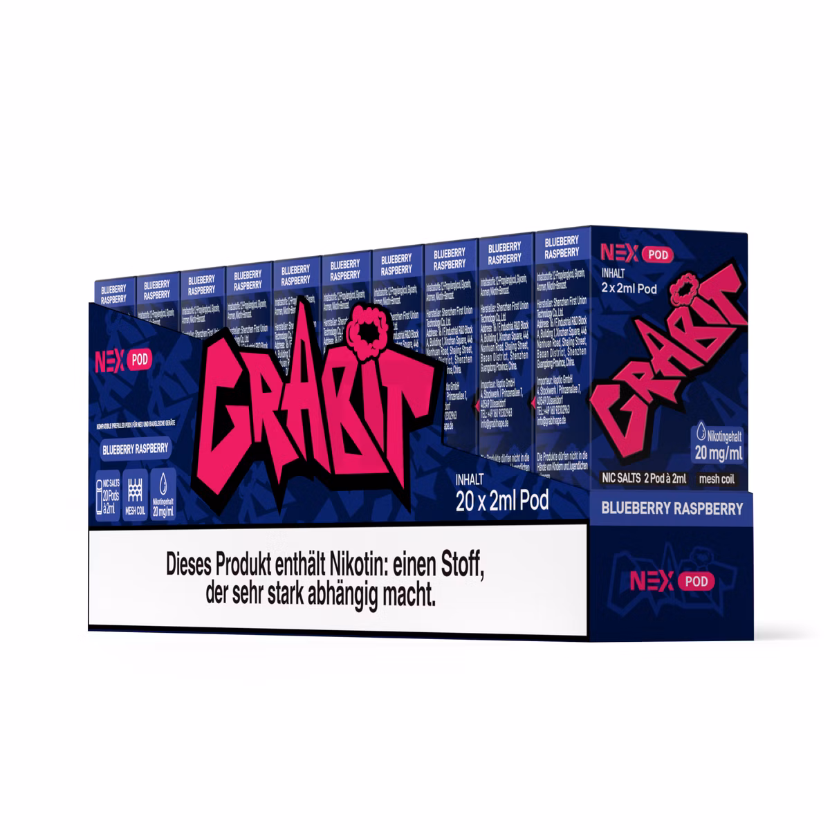 GRABIT - Nex - Prefilled Pod - 2ml - 2er Pack - Blueberry Raspberry