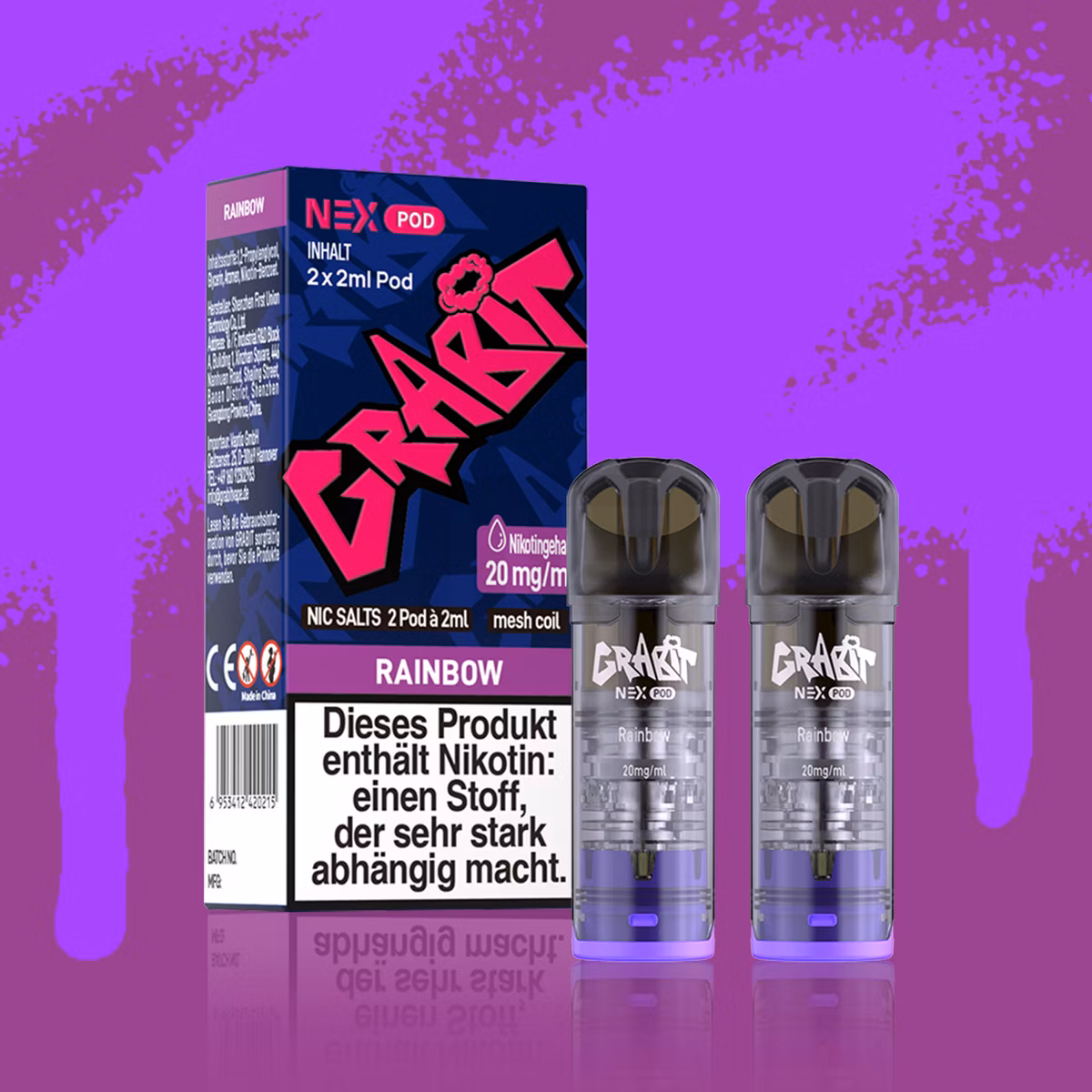 GRABIT - Nex - Prefilled Pod - 2ml - 2er Pack - Rainbow
