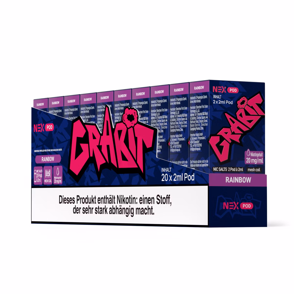 GRABIT - Nex - Prefilled Pod - 2ml - 2er Pack - Rainbow