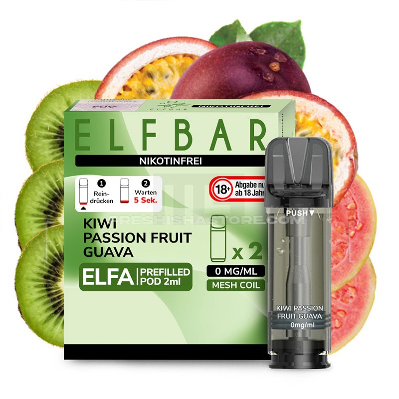 Elfbar - ELFA - Prefilled Pod - Kiwi Passion Fruit Guava - 2ml - 2er Pack - 0mg