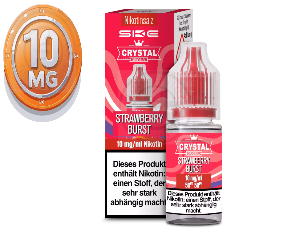 SKE - Crystal Liquid - Strawberry Burst - Nikotinsalz Liquid - 10ml - 10mg