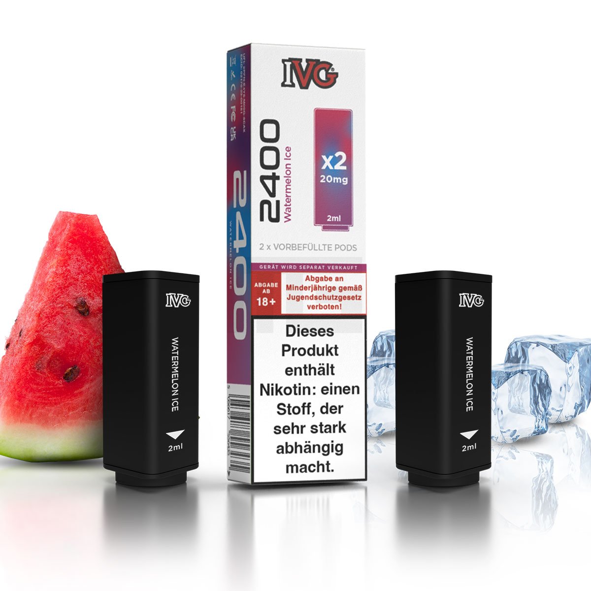 IVG - 2400 - Prefilled Pod - Watermelon Ice - 2ml - 2er Pack