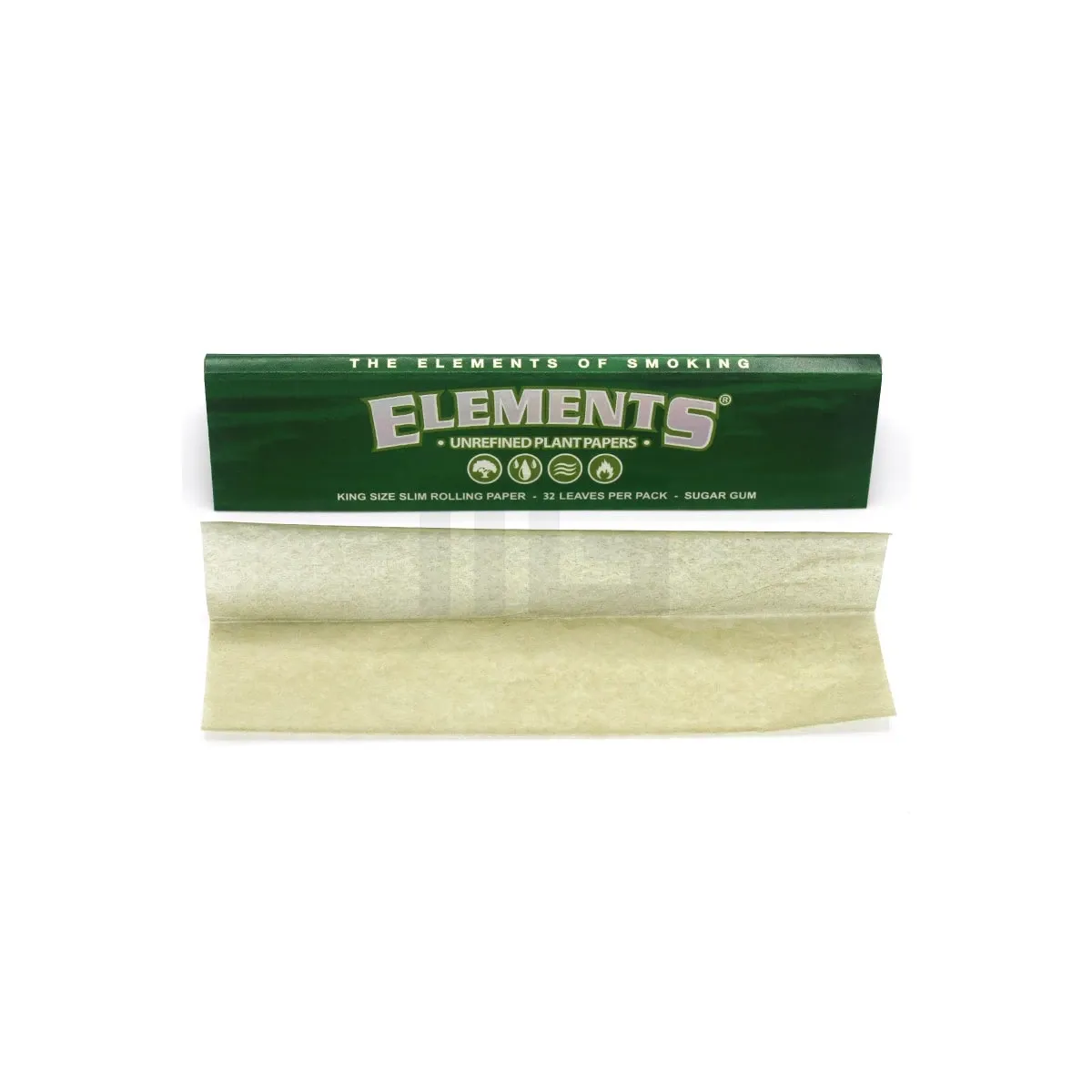 Elements Papers - Grün - King Size Slim - Blättchen - 32 Blättchen