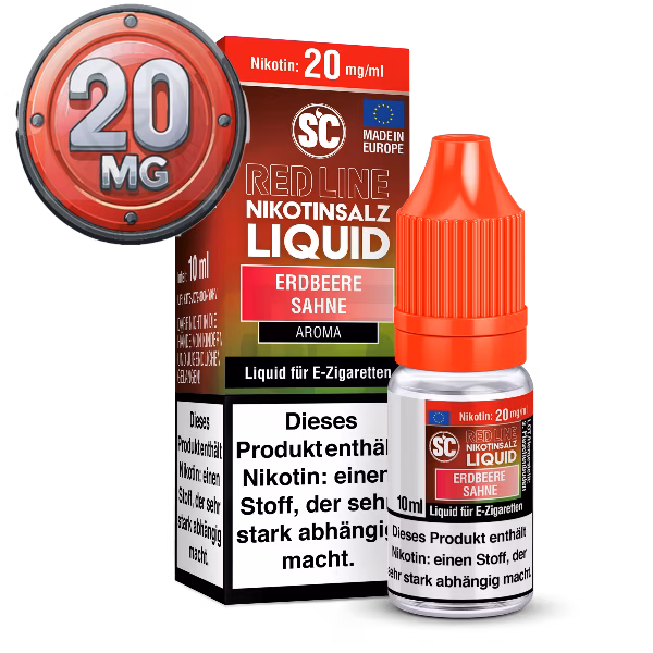 SC - Red Line - Erdbeere Sahne - Nikotinsalz Liquid - 10ml - 20mg