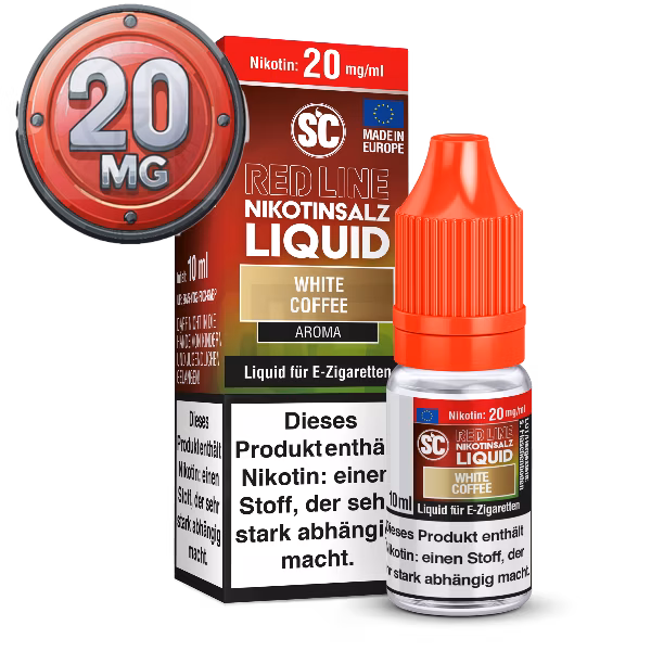 SC - Red Line - White Coffee - Nikotinsalz Liquid - 10ml - 20mg