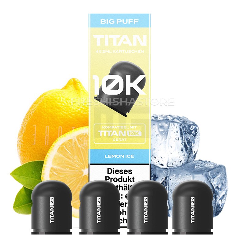 TITAN - 10K - Nachfüll-Kartuschen - Lemon Ice - 4x2ml - 20mg