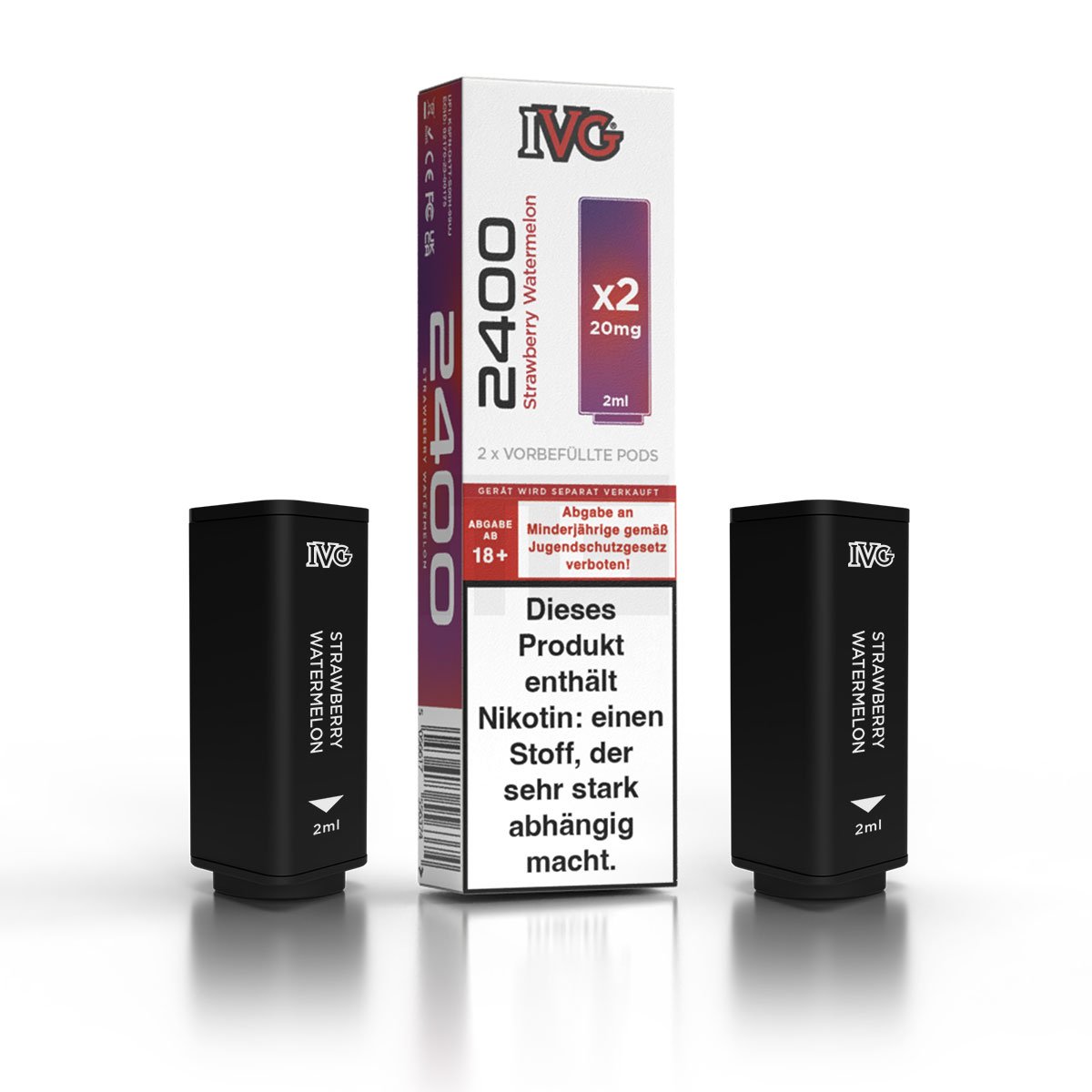 IVG - 2400 - Prefilled Pod - Strawberry Watermelon - 2ml - 2er Pack
