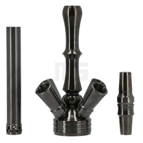 Invi Shisha Paradox Edelstahl Gun Metal Bottom Red