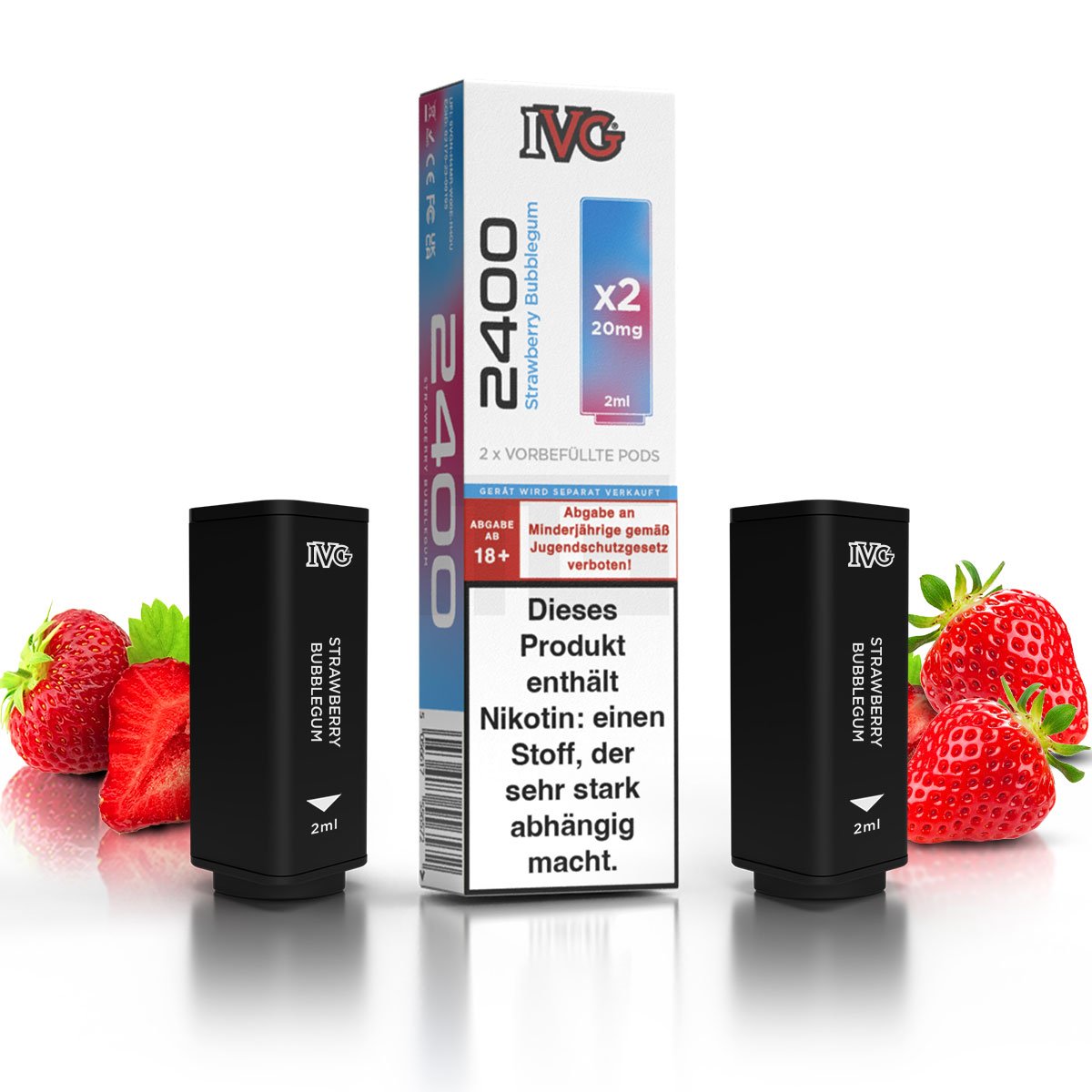 IVG - 2400 - Prefilled Pod - Strawberry Bubblegum - 2ml - 2er Pack