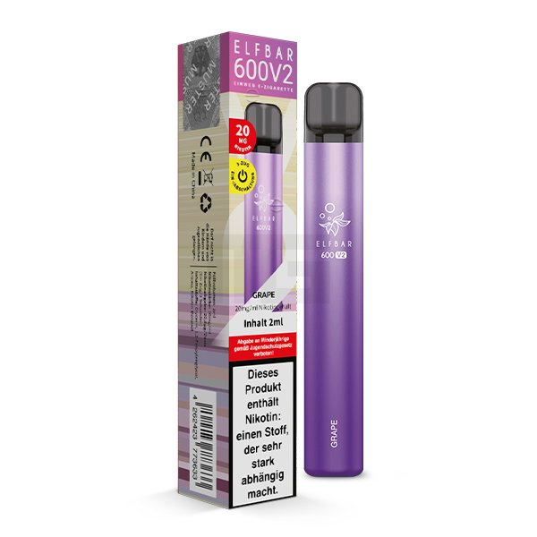 Elf Bar 600 V2 - Einweg E-Zigarette - Grape - 20mg