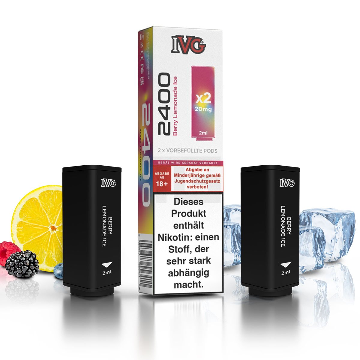IVG - 2400 - Prefilled Pod - Berry Lemonade Ice - 2ml - 2er Pack