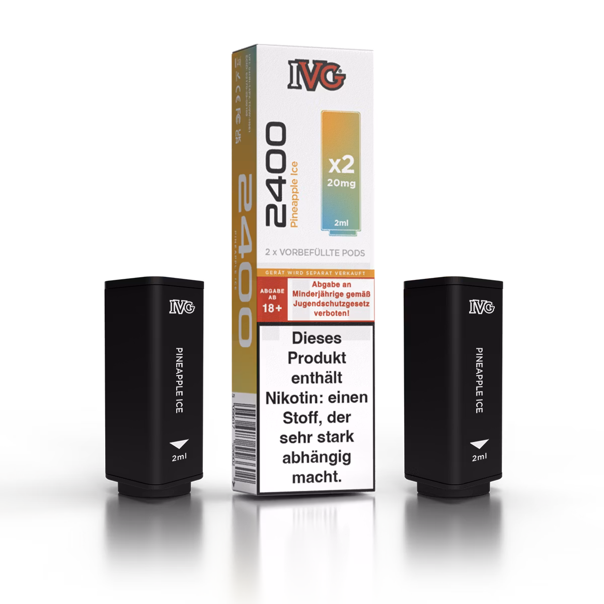 IVG - 2400 - Prefilled Pod - 2ml - 2er Pack - Pineapple Ice IVG - 2400 - Prefilled Pod - 2ml - 2er Pack - Pineapple Ice