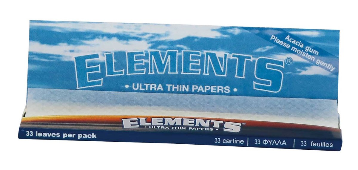 Elements Papers - Ultra Thin Papers - King Size Slim - Blättchen - 32 Blättchen - Acacia Gum