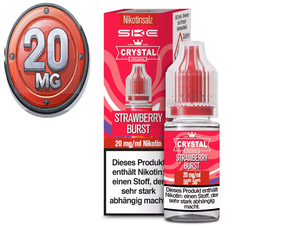 SKE - Crystal Liquid - Strawberry Burst - Nikotinsalz Liquid - 10ml - 20mg