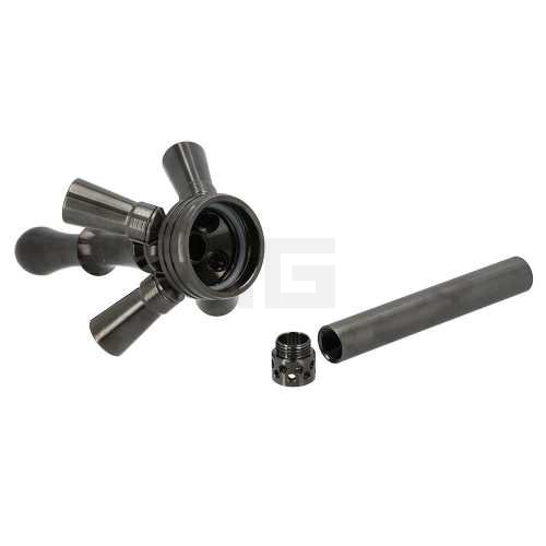 Invi Shisha Paradox Edelstahl Gun Metal Bottom Red