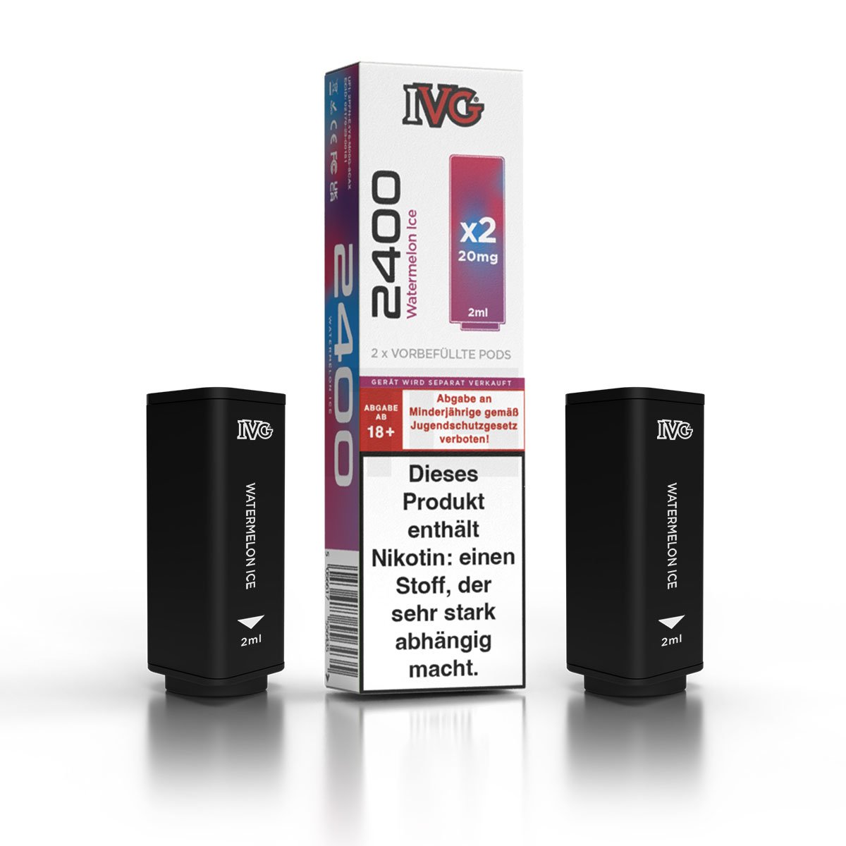 IVG - 2400 - Prefilled Pod - Watermelon Ice - 2ml - 2er Pack