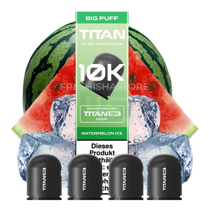 TITAN - 10K - Nachfüll-Kartuschen - Watermelon Ice - 4x2ml - 20mg