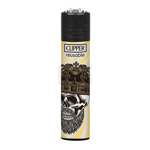 Clipper - Feuerzeug - Hipster Skull - 2v4 - wiederverwendbar