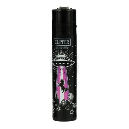Clipper - Feuerzeug - Ufos 3v4 Ufo und Einhorn - wiederverwendbar