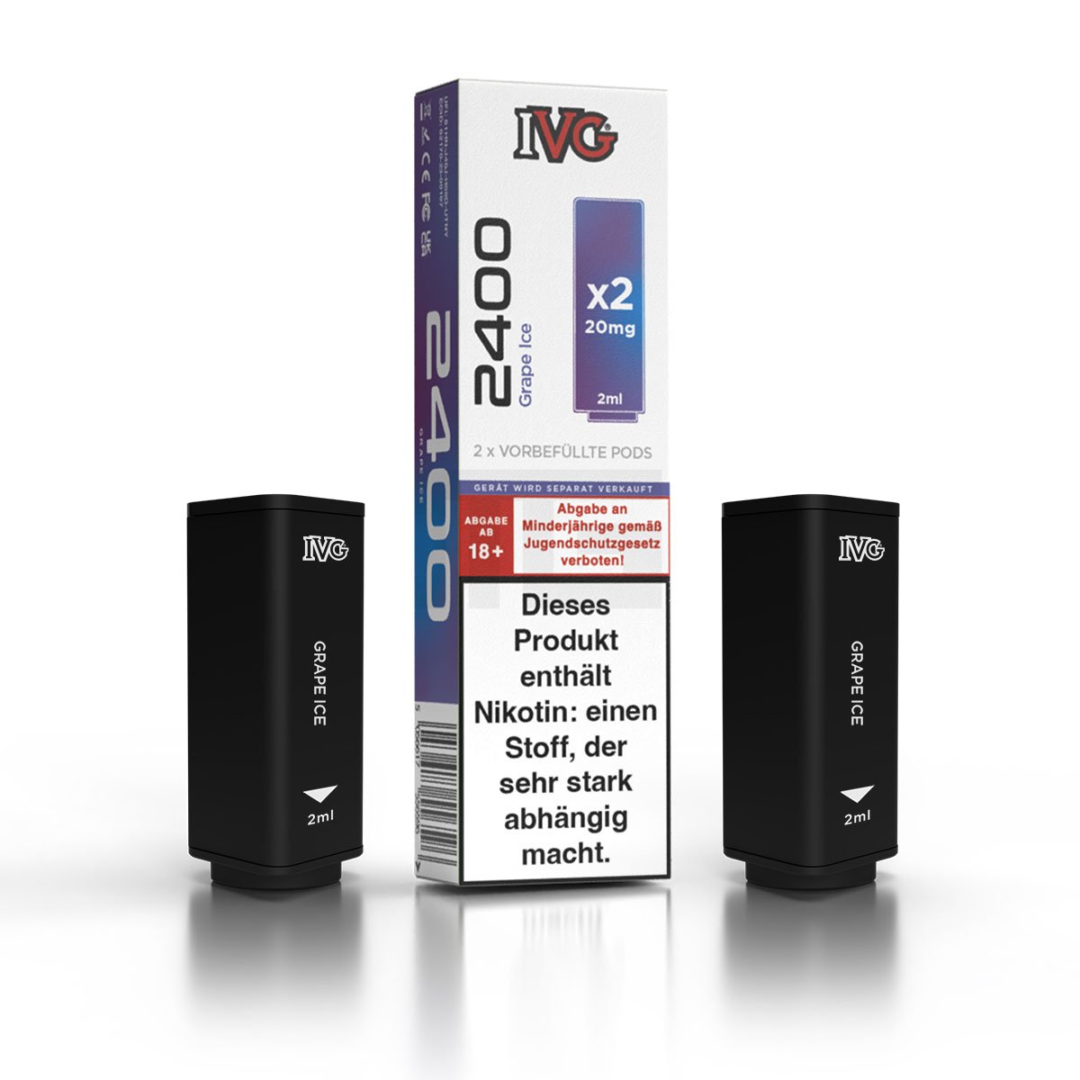 IVG - 2400 - Prefilled Pod - Grape Ice - 2ml - 2er Pack