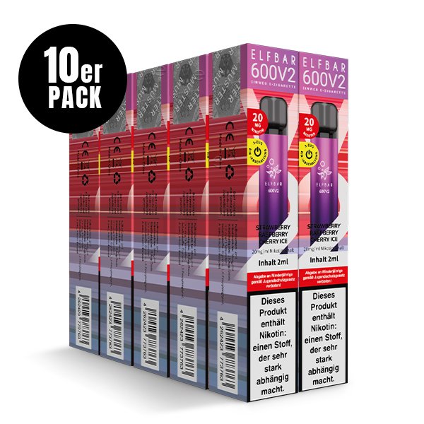 Elf Bar 600 V2 - Einweg E-Zigarette - Strawberry Raspberry Cherry Ice - 20mg