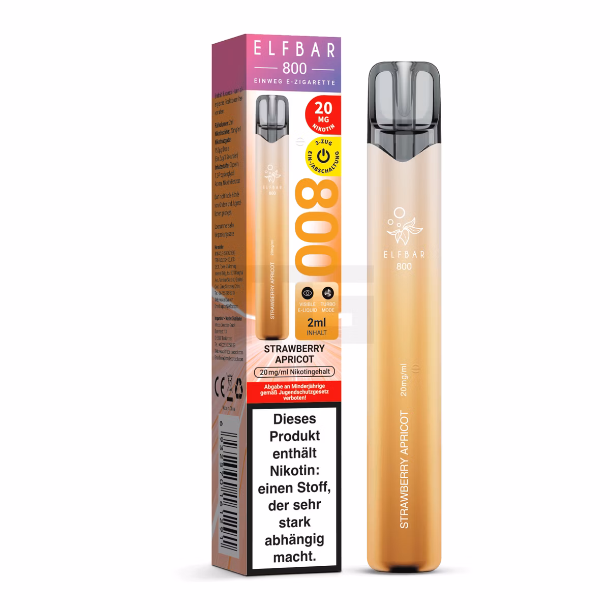 Elfbar - 800 - Einweg E-Zigarette - 20mg - CP - Strawberry Apricot