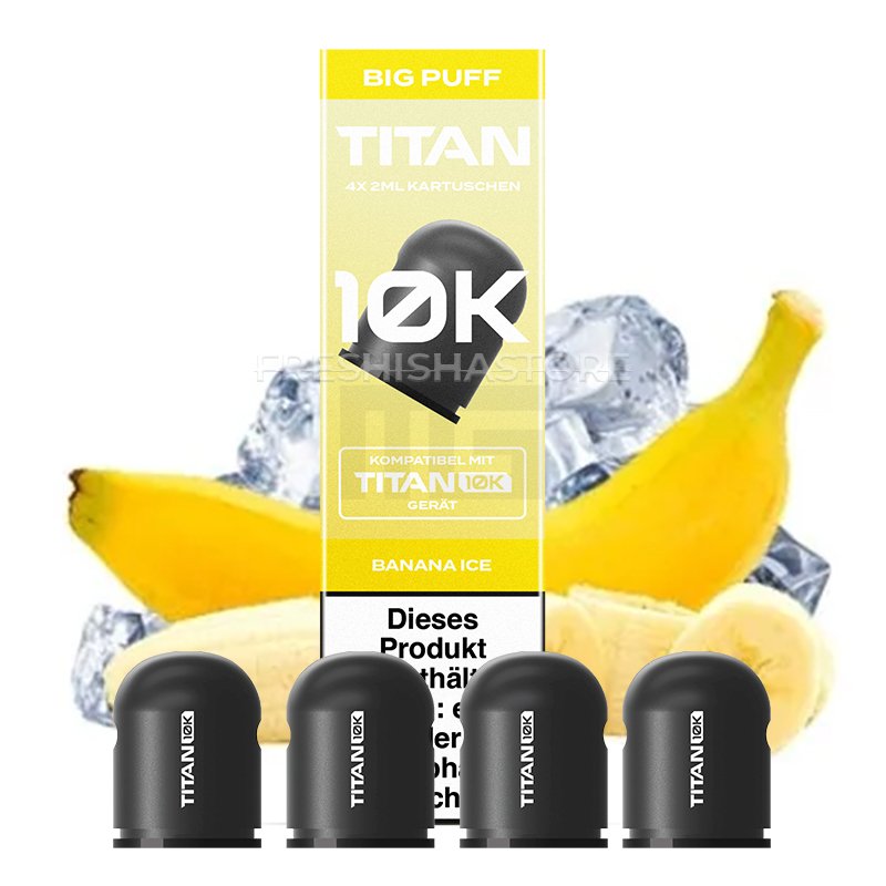 TITAN - 10K - Nachfüll-Kartuschen - Banana Ice - 4x2ml - 20mg