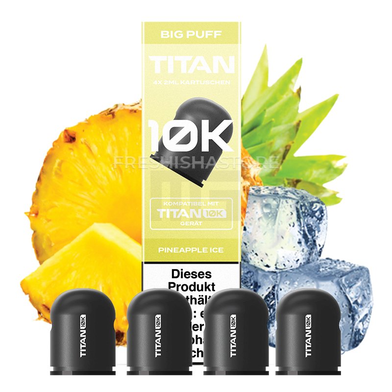 TITAN - 10K - Nachfüll-Kartuschen - Pineapple Ice - 4x2ml - 20mg