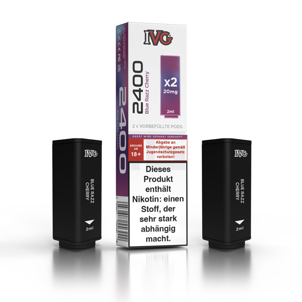 IVG - 2400 - Prefilled Pod - Blue Razz Cherry - 2ml - 2er Pack
