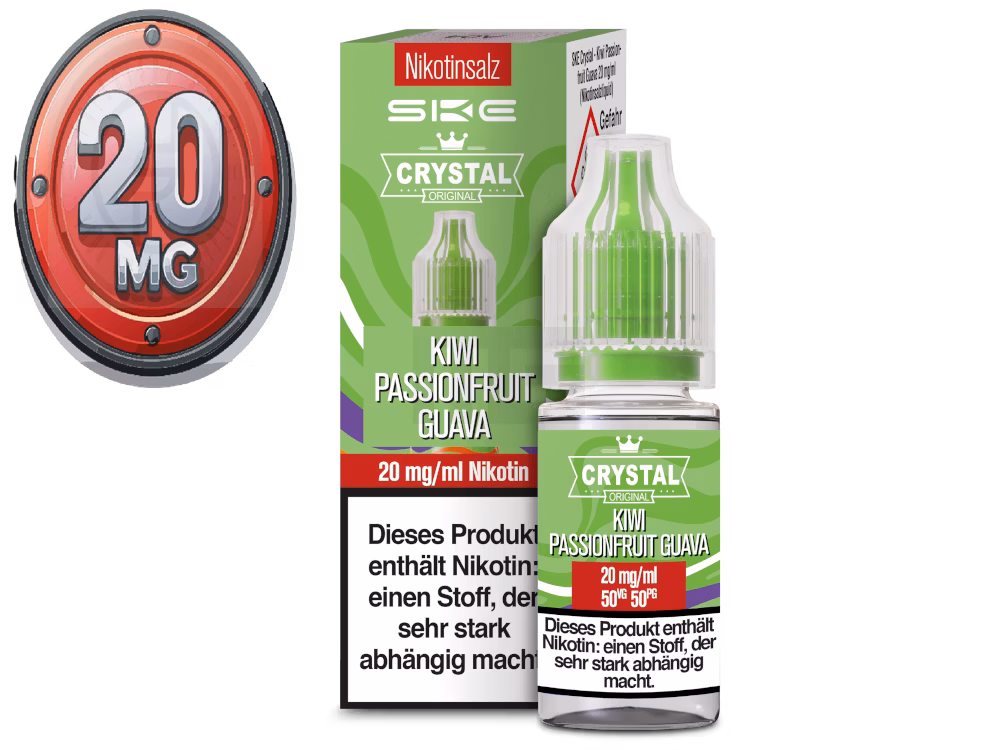 SKE - Crystal Liquid - Kiwi Passionfruit Guava - Nikotinsalz Liquid - 10ml - 20mg